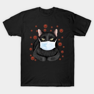 Cat Is Wearing Mask Face Anti Virus 2020 T-Shirt